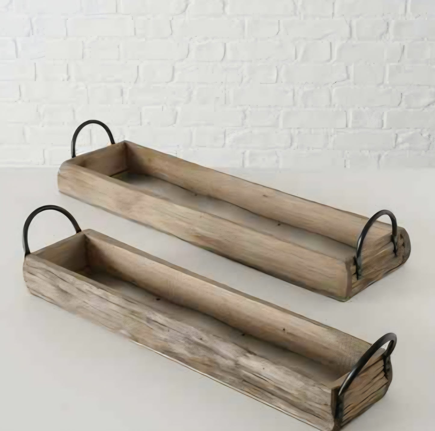 Set of Rustic Oak Trays