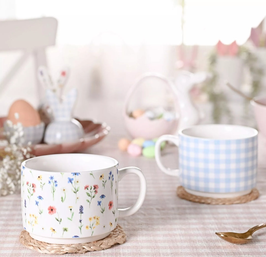 Set of 2 Spring Stacking Mugs