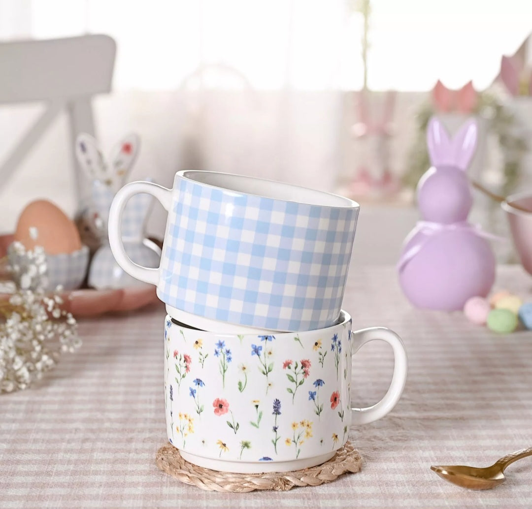 Set of 2 Spring Stacking Mugs