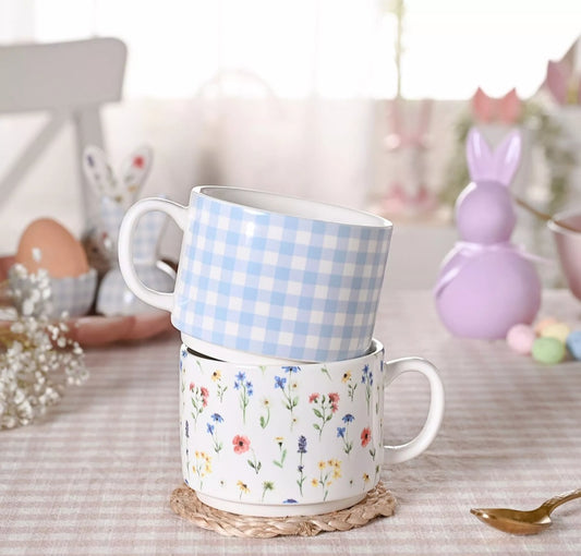 Set of 2 Spring Stacking Mugs