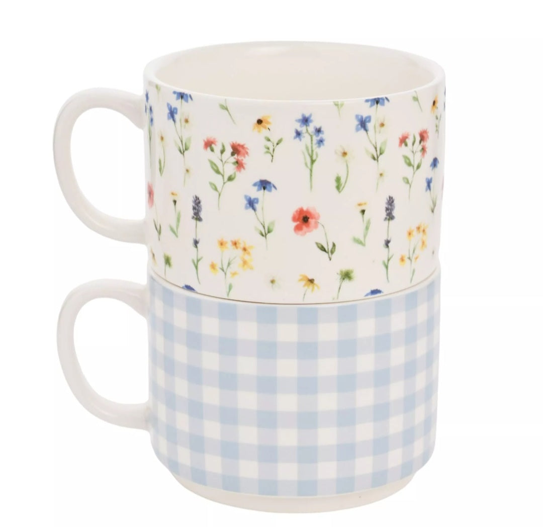 Set of 2 Spring Stacking Mugs