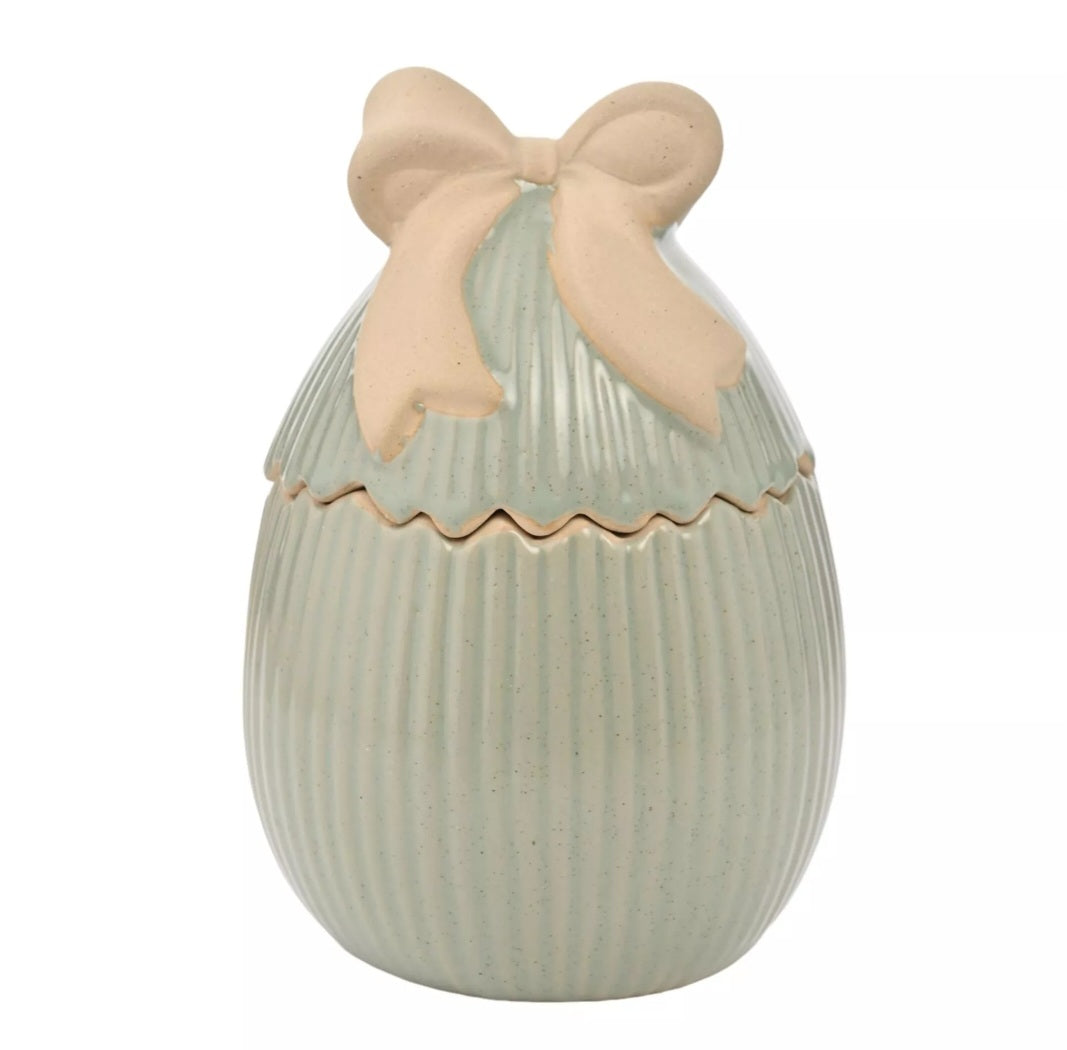 Porcelain Easter Egg Pot with Bow