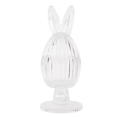 Footed Glass Bunny Pot | Stripe