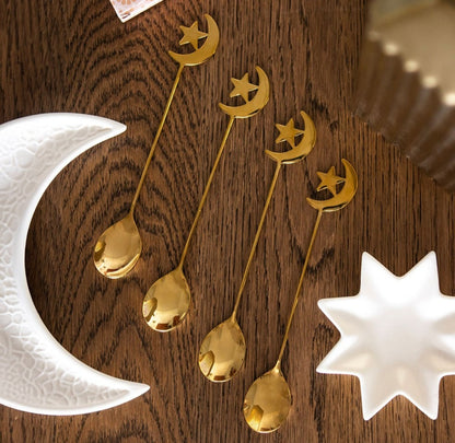 Crescent Moon & Star Teaspoon Set