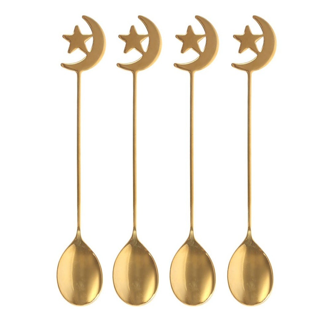 Crescent Moon & Star Teaspoon Set