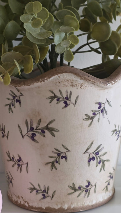 Rustic Ceramic Olive Planter