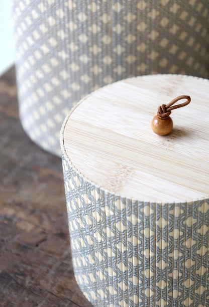 Set of 3 Bamboo Storage Boxes | Round