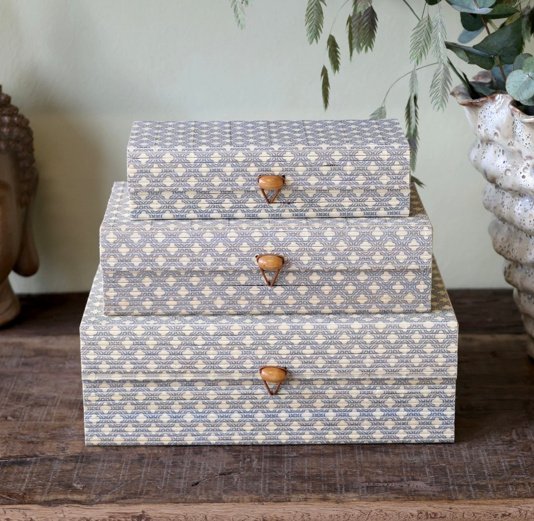 Set of 3 Bamboo Storage Boxes | Square