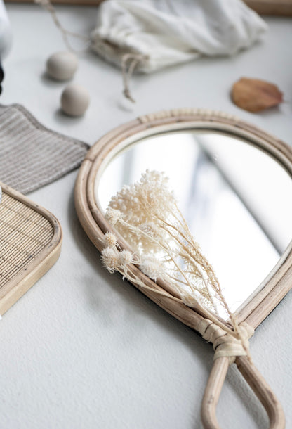 Large Bamboo Edge Hand Mirror