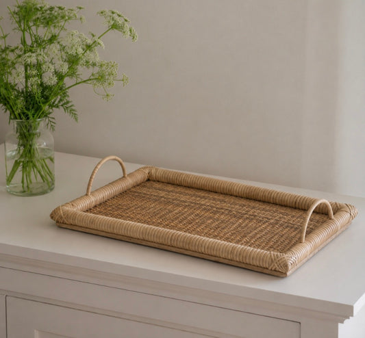Large Rattan Serving Tray