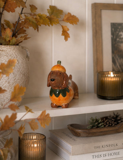 Mini Pumpkin Dachshund Planter