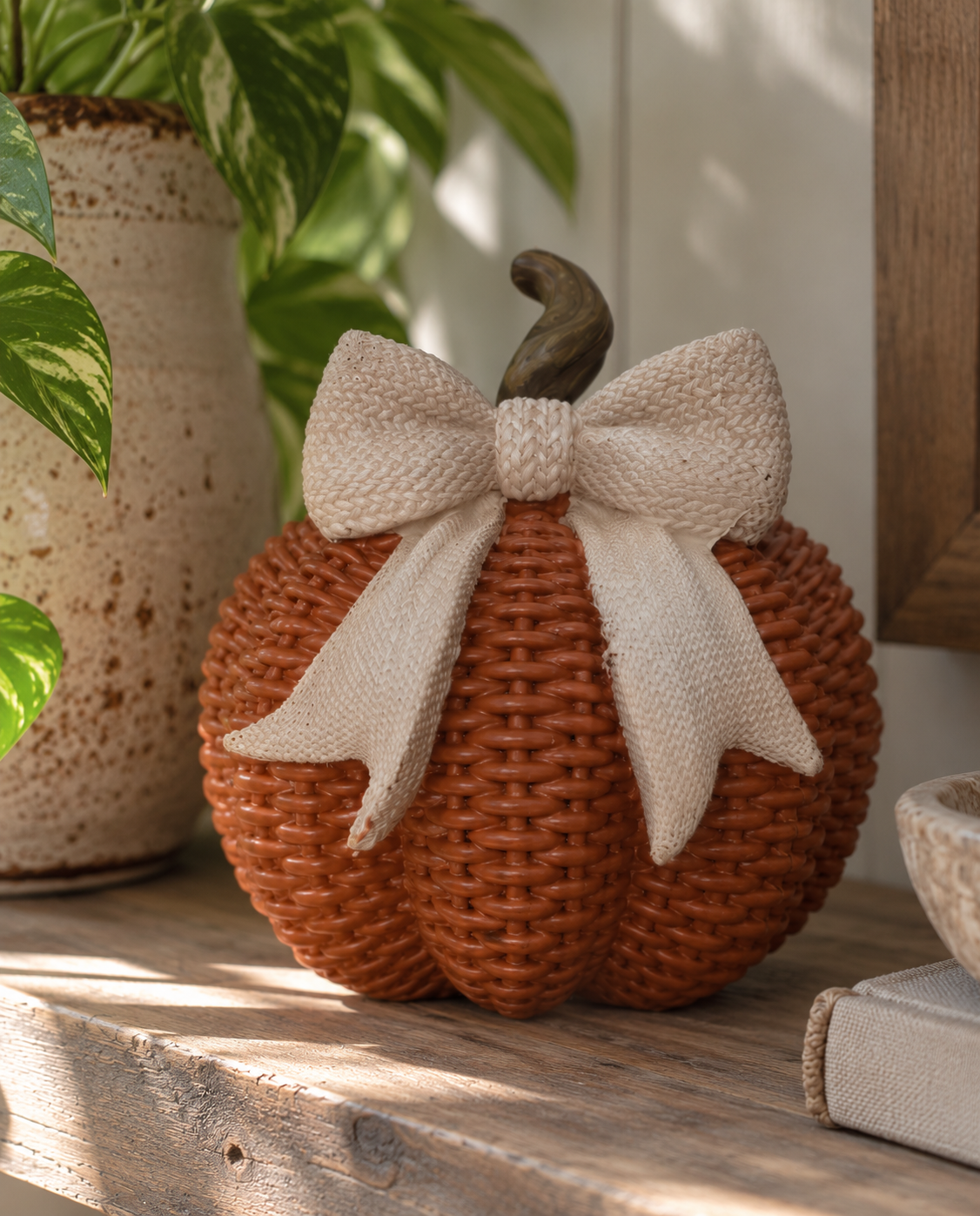 Woven Bow Pumpkin