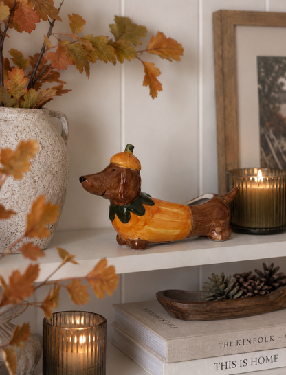 Mini Pumpkin Dachshund Planter