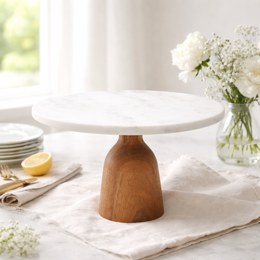 Marble & Acacia Wood Stand