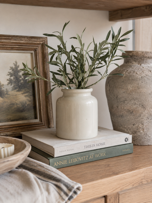 Small White Mustard Pot