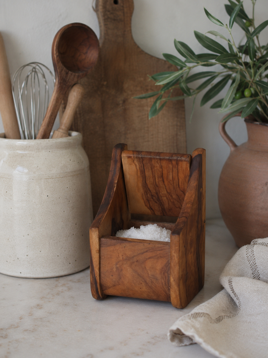 Olive Wood Salt Box