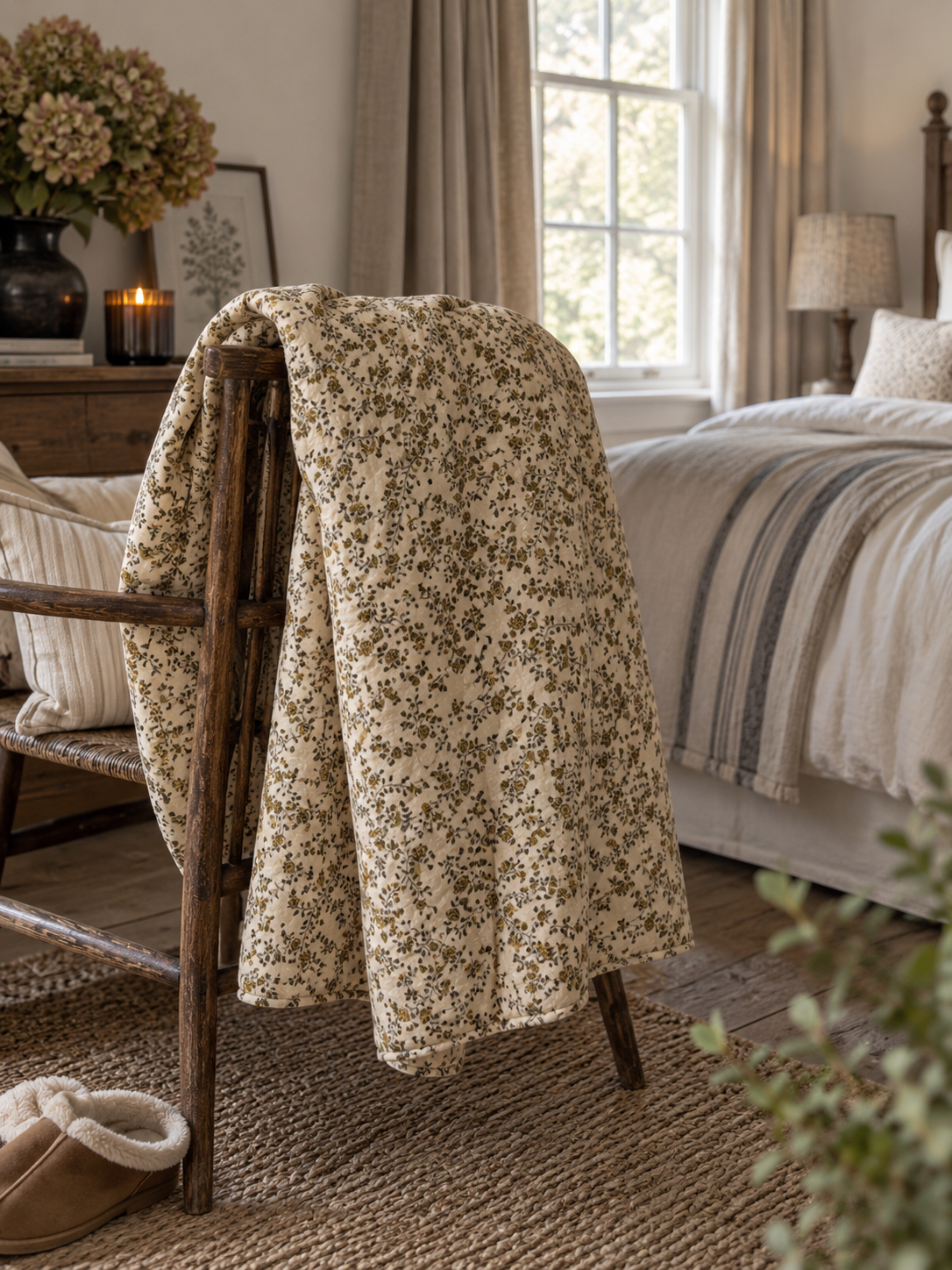 Floral Quilted Throw