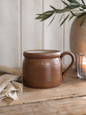 Light Brown Stoneware Grease Pot