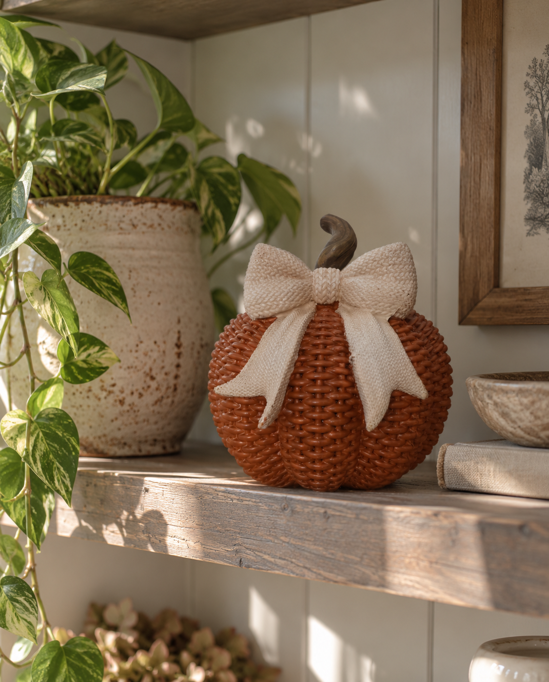 Woven Bow Pumpkin