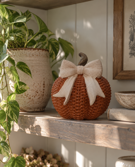 Woven Bow Pumpkin