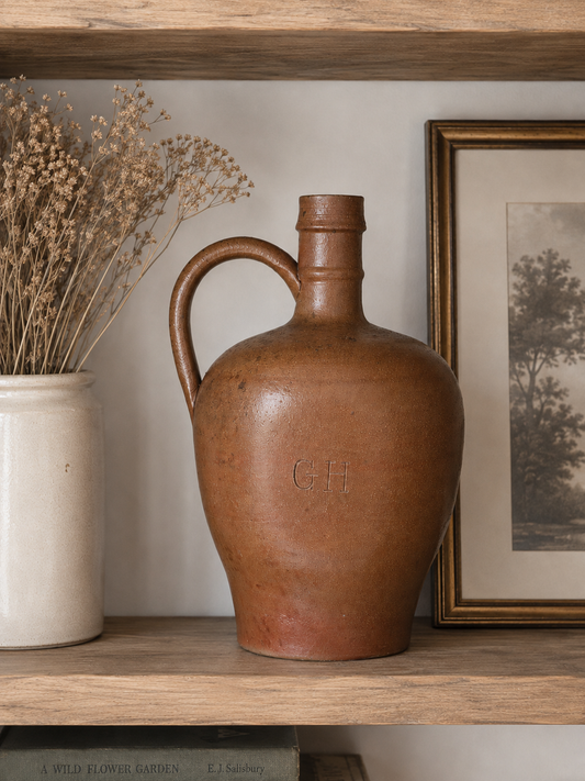 French Round Stoneware Bottle