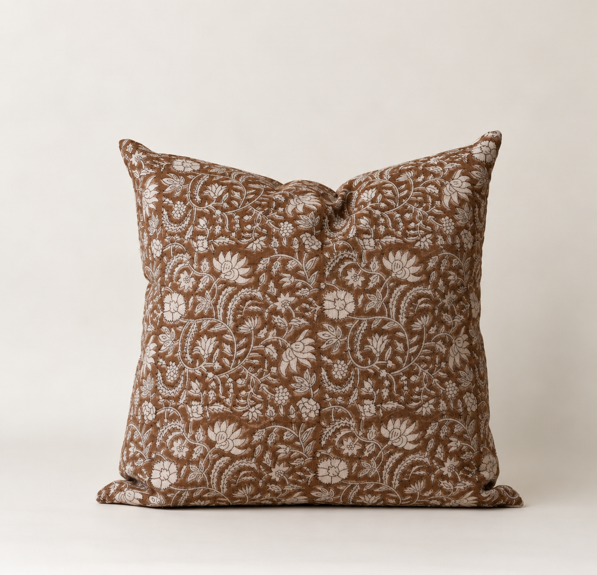 Elsie Block Print Linen Cushion Cover