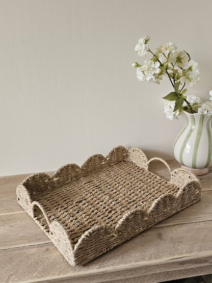 Large Scalloped Serving Tray- IMPERFECT