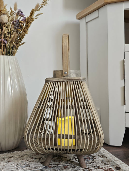 Bamboo Lantern with LED Candle