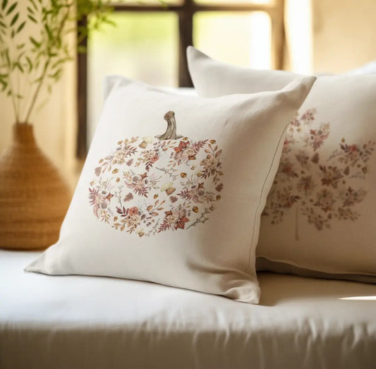 Floral Pumpkin Pillow Cover