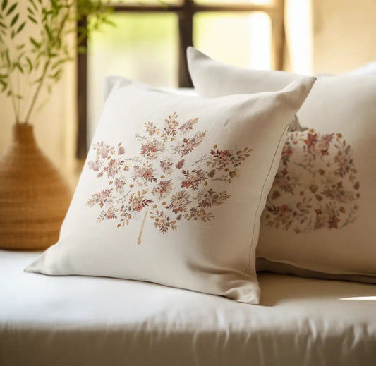 Floral Maple Leaf Pillow Cover