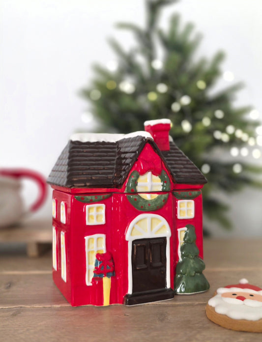 Christmas House Cookie Jar | Short