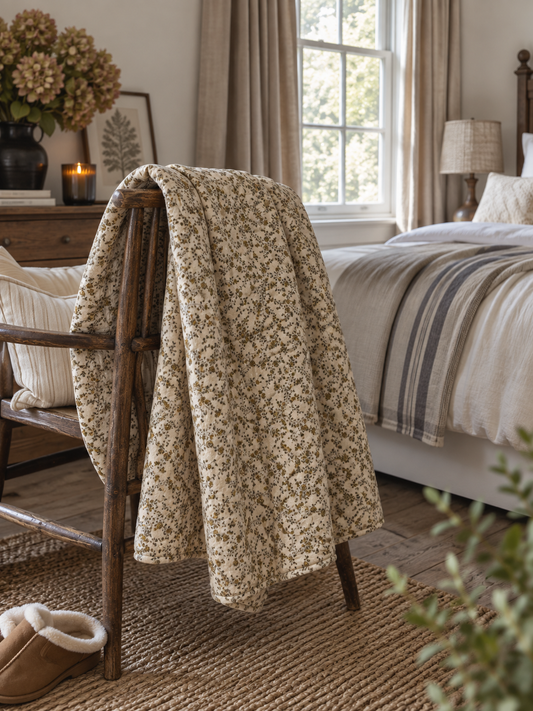 Floral Quilted Throw