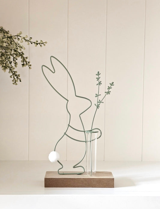 Wire Bunny Ornament | Green