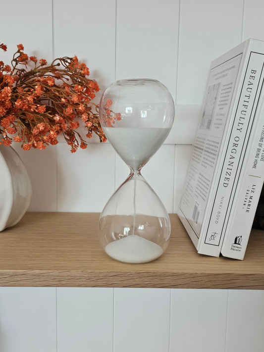 Glass Sand Timer with White Sand