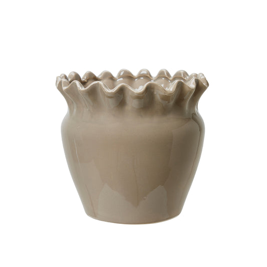 Beige Ruffle Pot