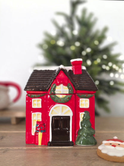 Christmas House Cookie Jar | Short