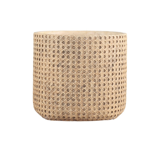 XL French Wicker Pattern Cement Planter