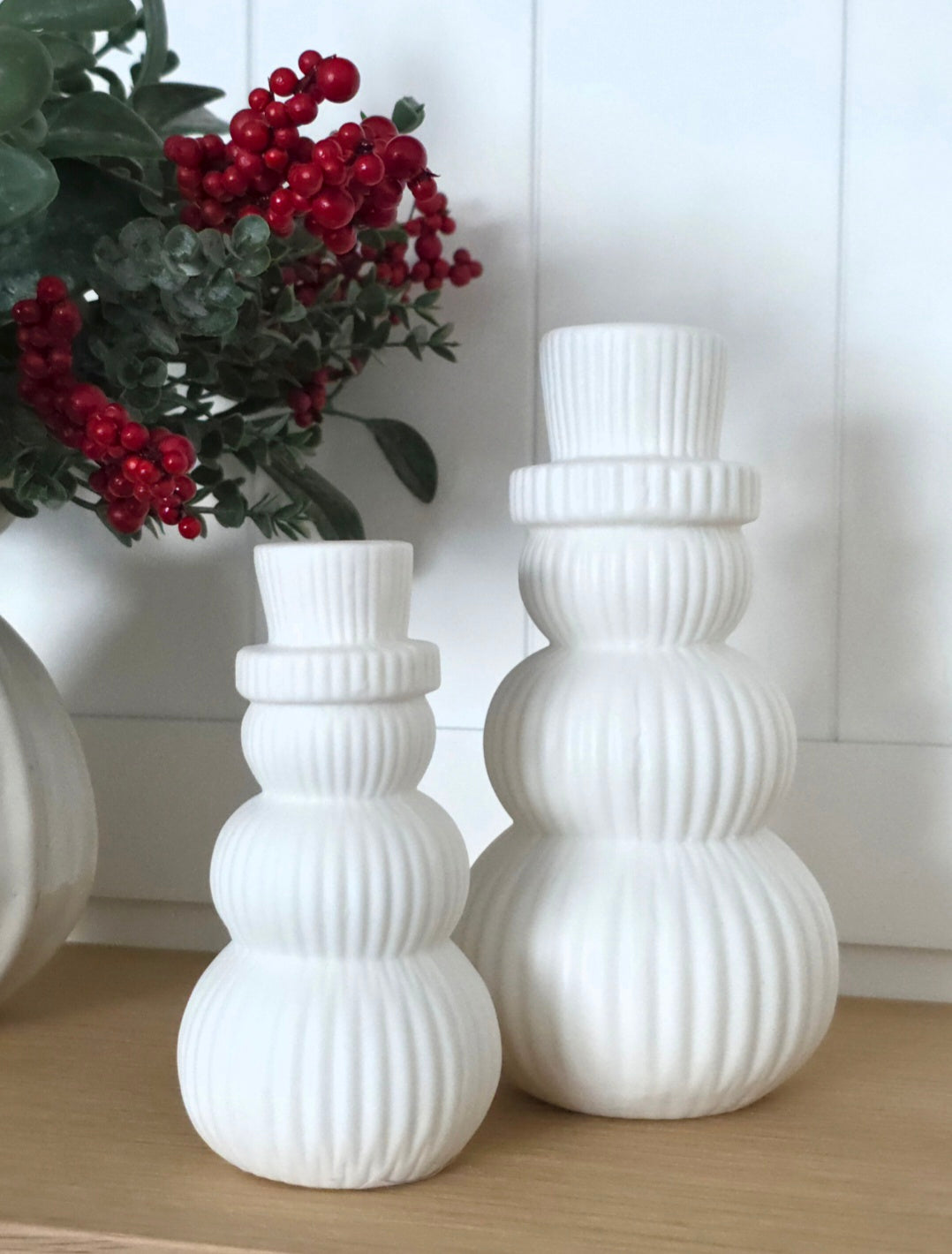 Tiered Porcelain LED Snowman | 2 Sizes