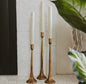 Cast Iron Taper Candle Holders - Set of 3 | Gold Finish