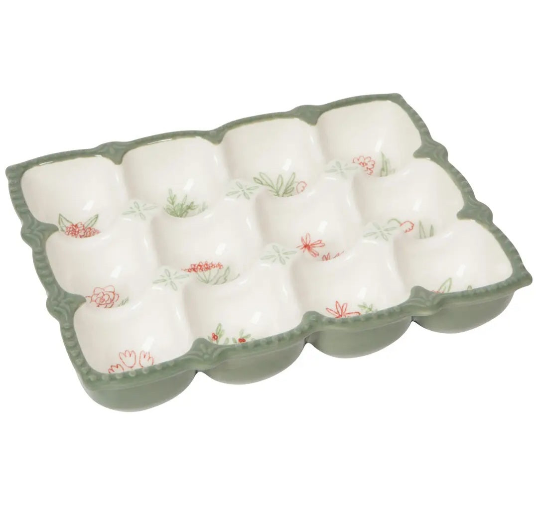 Large Country Garden Stoneware Egg Holder