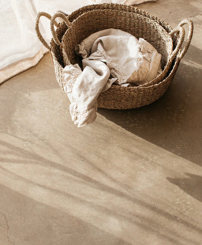 Oval Seagrass Baskets with Plaited Handles - 2 Sizes